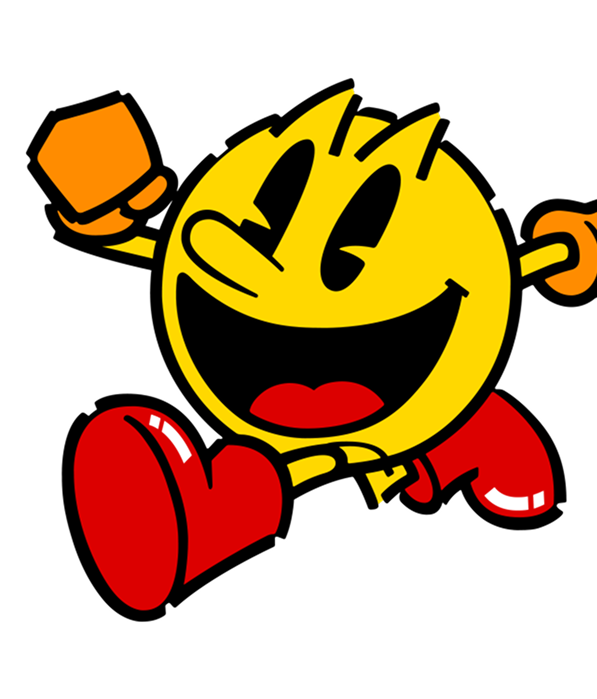 Classic Pac-Man graphic with cheerful pose