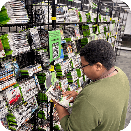 shopper browsing through xbox games